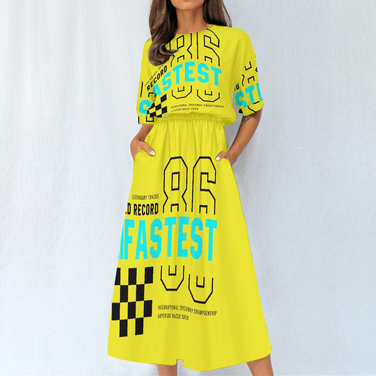 All-Over Print Women's Elastic Waist Dress