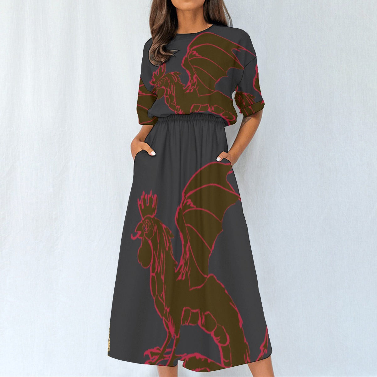 All-Over Print Women's Elastic Waist Dress