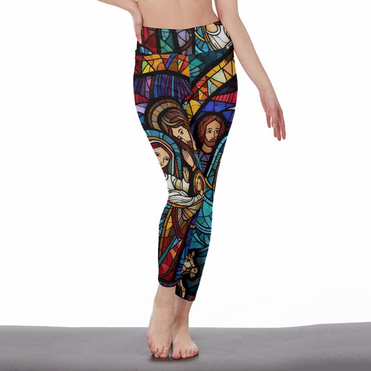 All-Over Print Women's High Waist Leggings | Side Stitch Closure