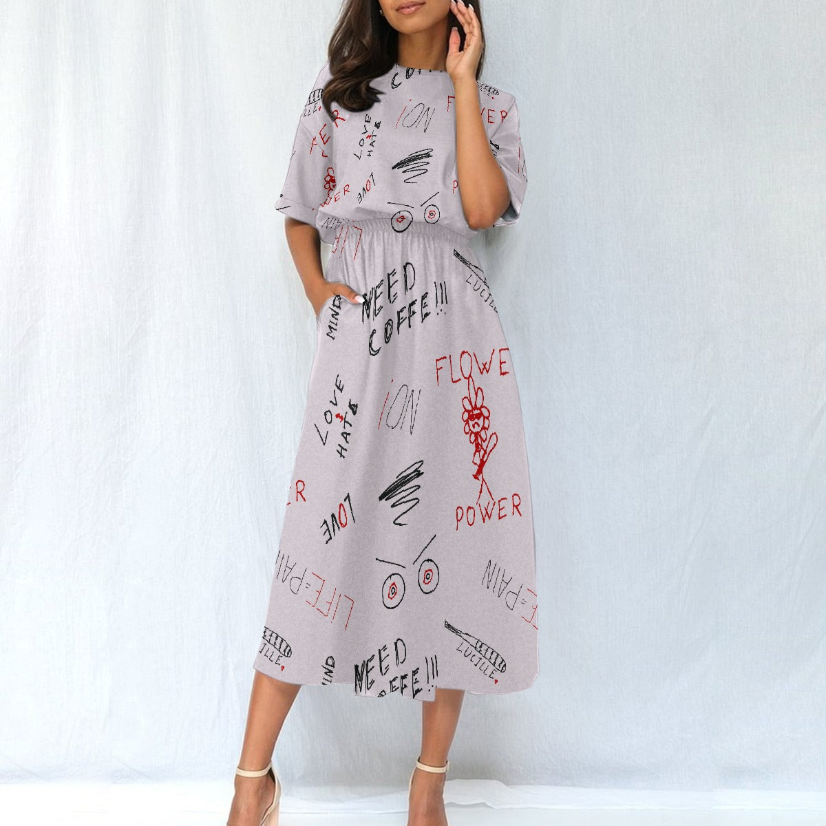 All-Over Print Women's Elastic Waist Dress