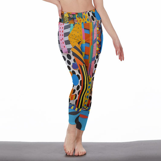 All-Over Print Women's High Waist Leggings | Side Stitch Closure