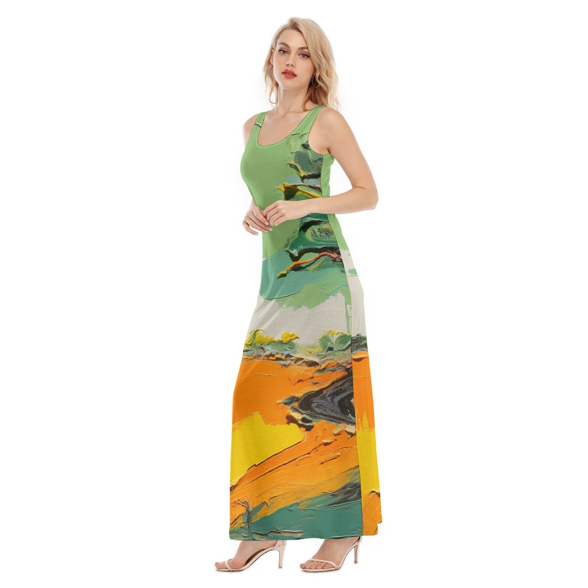 All-Over Print Women's Vest Dress | Length To Ankle