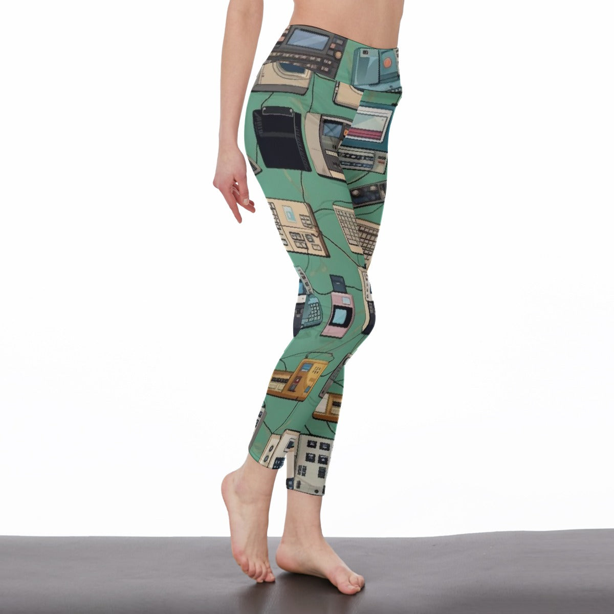 All-Over Print Women's High Waist Leggings | Side Stitch Closure