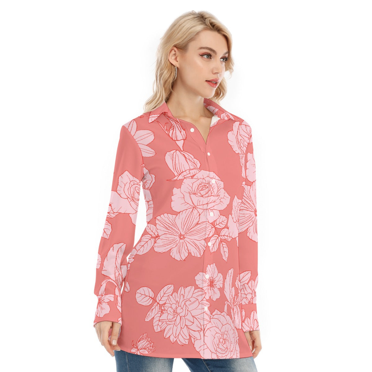 All-Over Print Women's Long Shirt