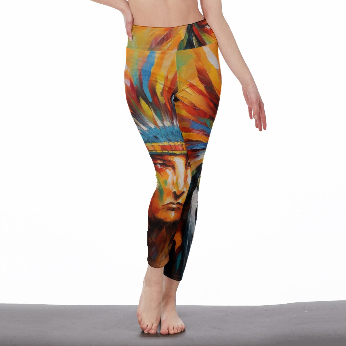 All-Over Print Women's High Waist Leggings | Side Stitch Closure