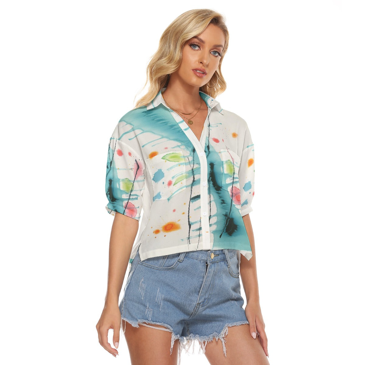 All-Over Print Women's V-neck Shirts