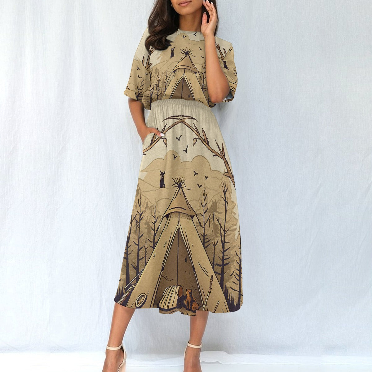 All-Over Print Women's Elastic Waist Dress