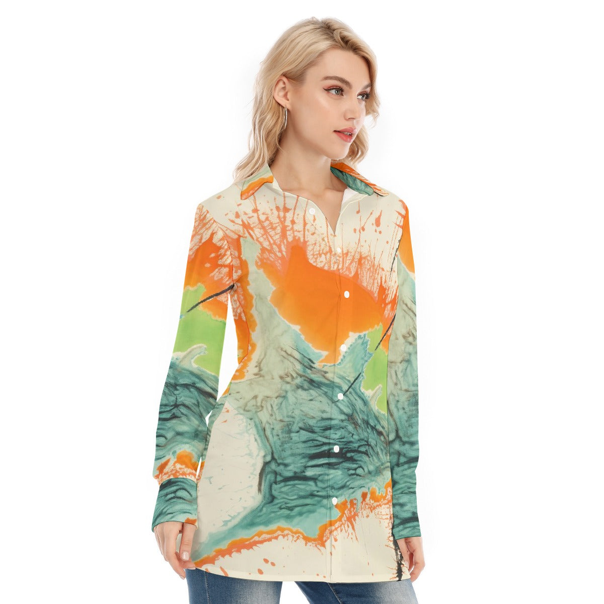 All-Over Print Women's Long Shirt