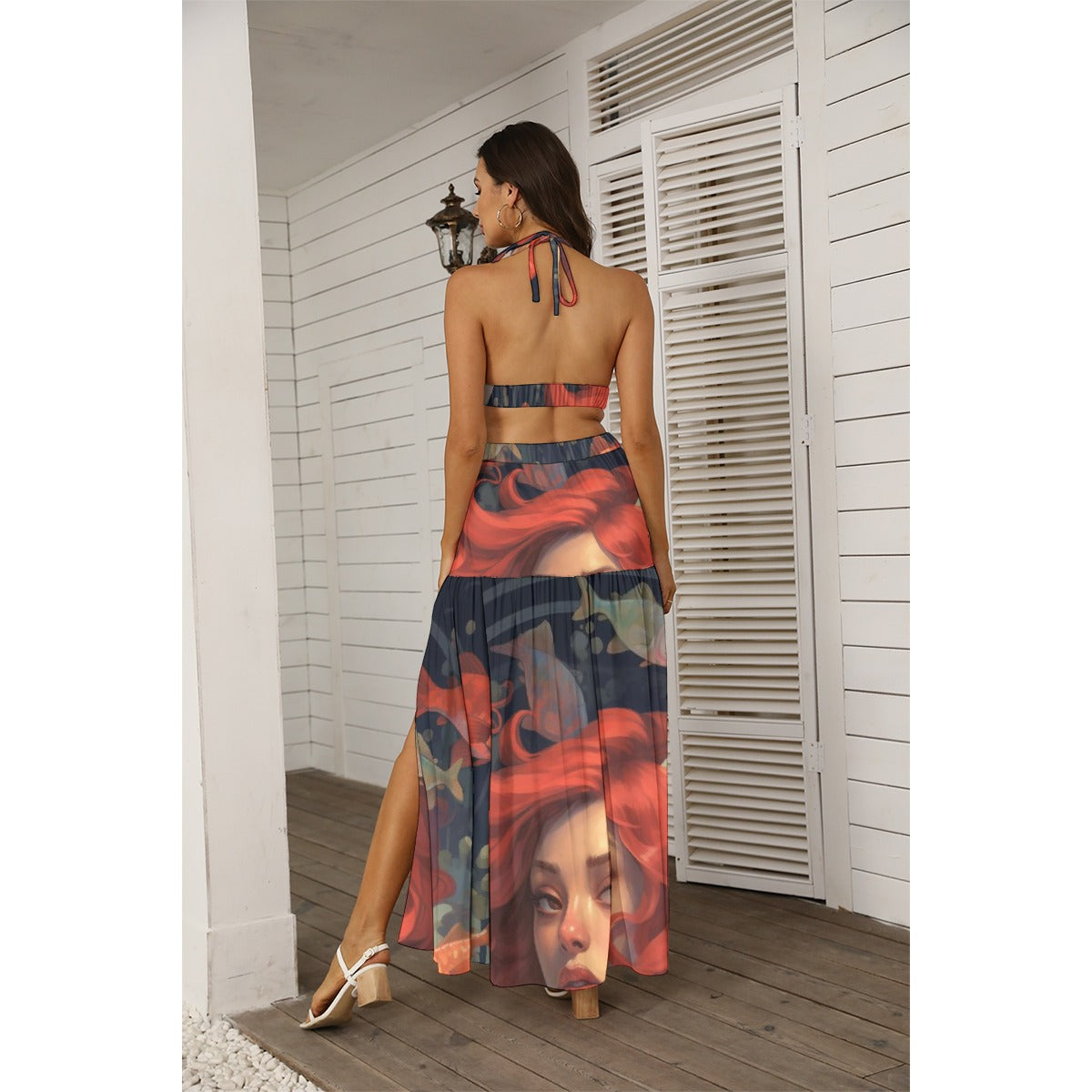 All-Over Print Women's Tie Back Wrap Dress