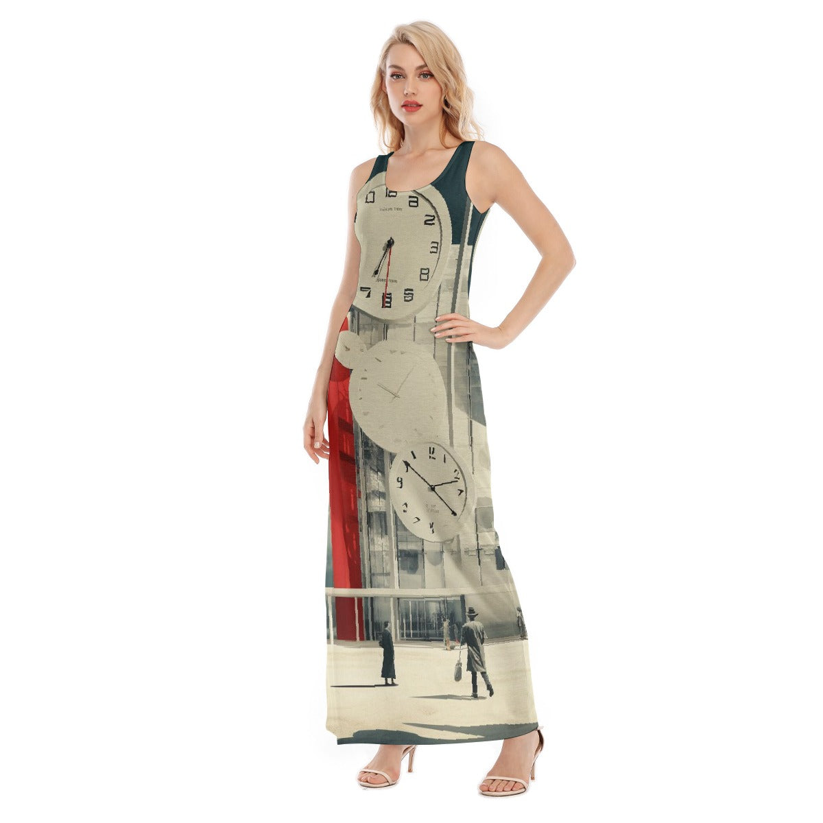 All-Over Print Women's Vest Dress | Length To Ankle