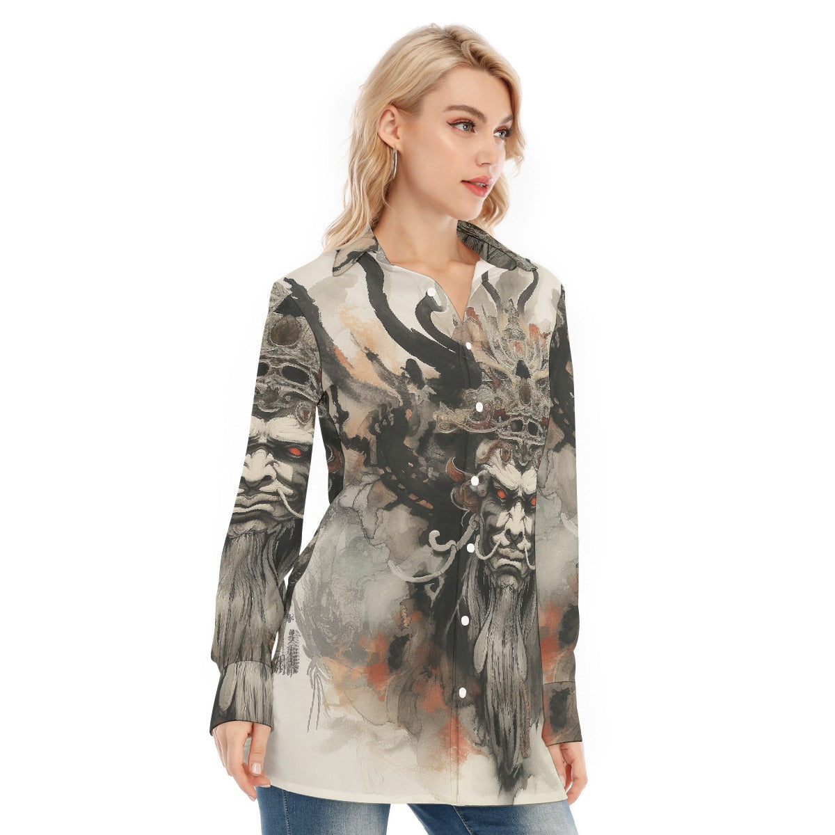 All-Over Print Women's Long Shirt