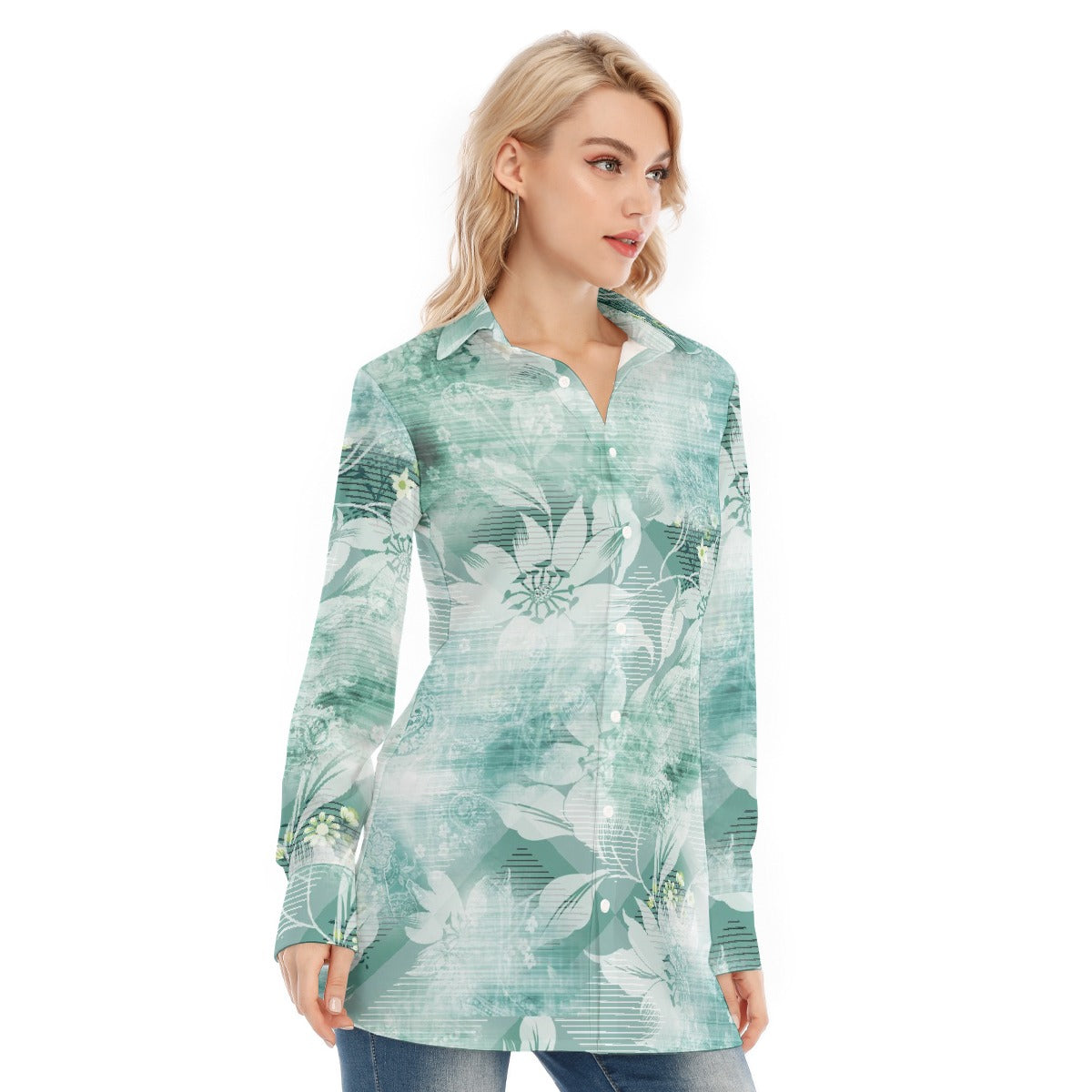 All-Over Print Women's Long Shirt