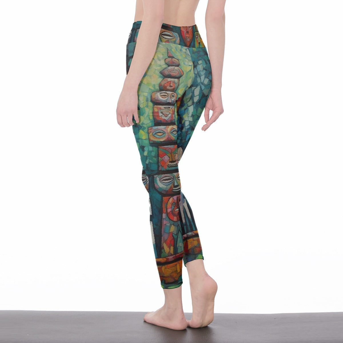 All-Over Print Women's High Waist Leggings | Side Stitch Closure