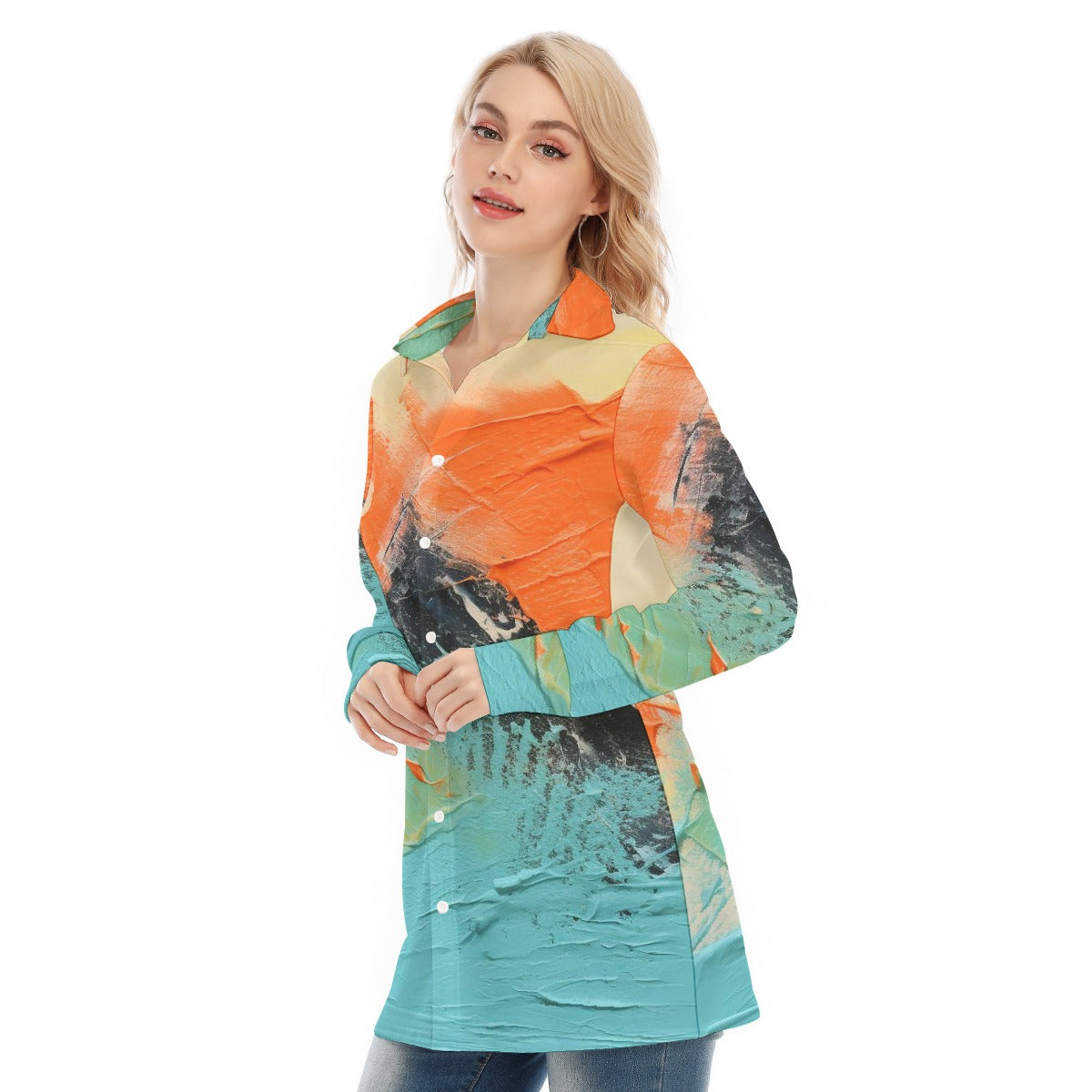 All-Over Print Women's Long Shirt