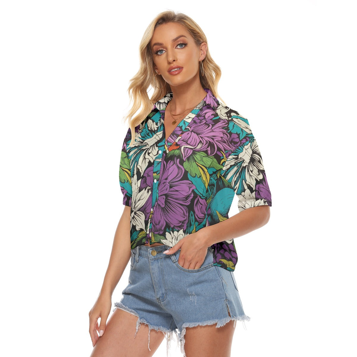 All-Over Print Women's V-neck Shirts