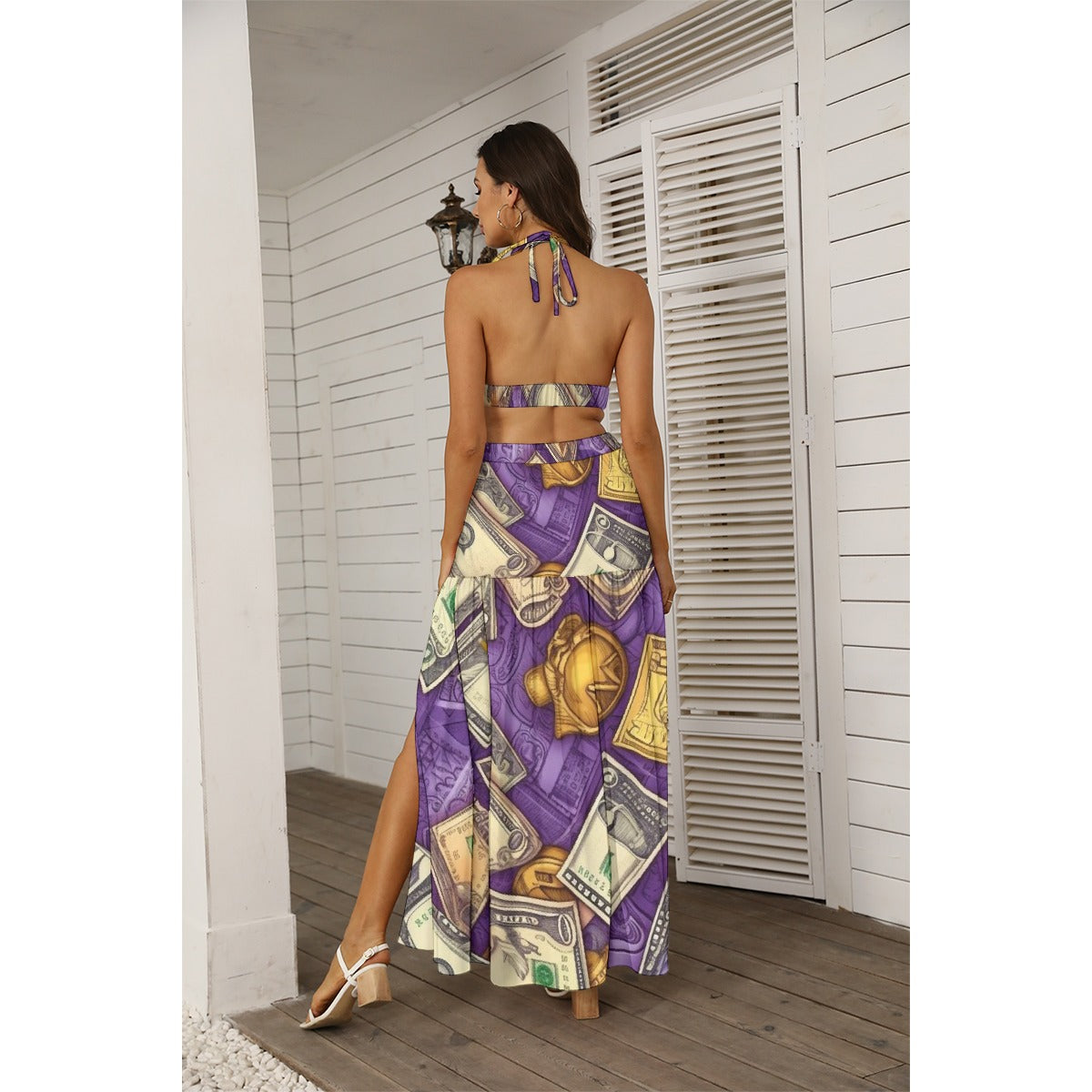 All-Over Print Women's Tie Back Wrap Dress