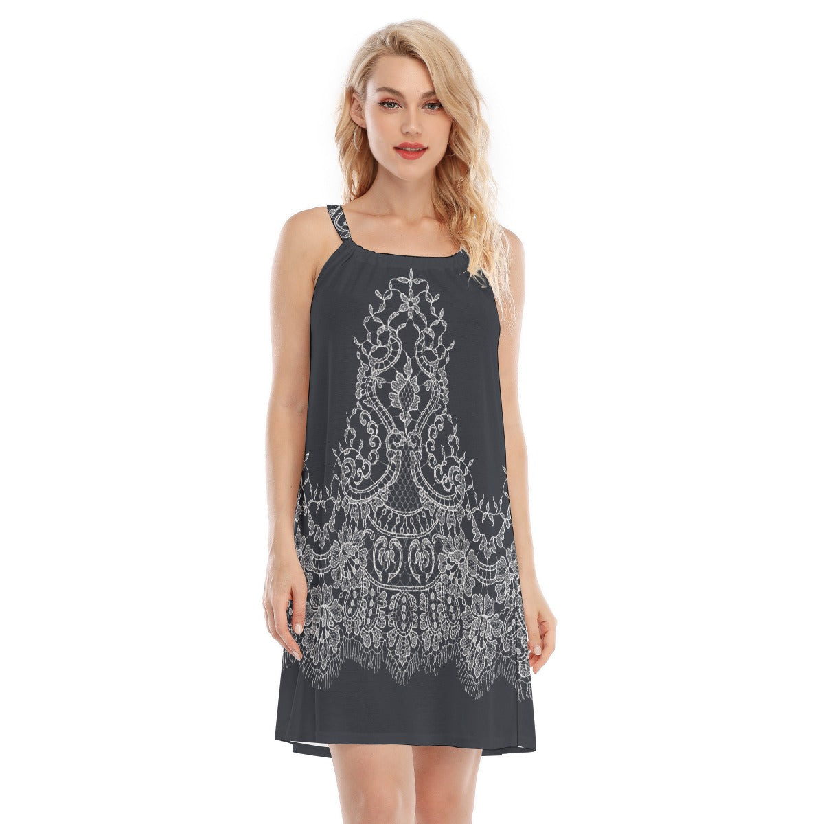 All-Over Print Women's O-neck Cami Dress