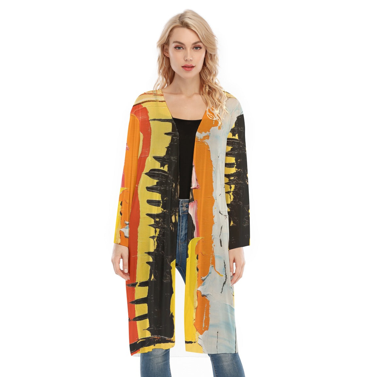 All- Over Print Women's Long Sleeve Mesh Cardigan