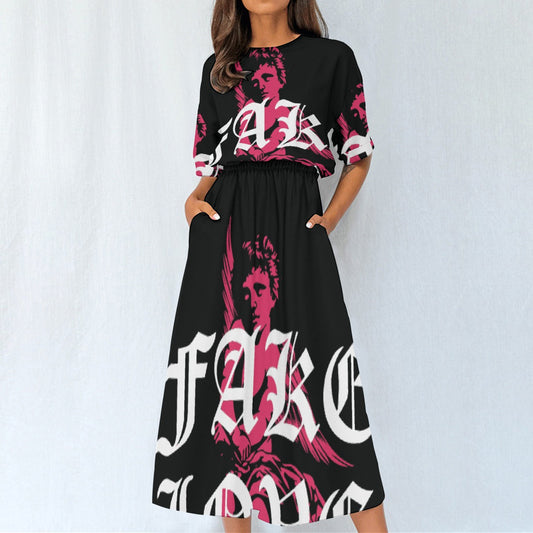 All-Over Print Women's Elastic Waist Dress