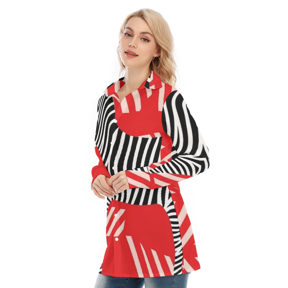 All-Over Print Women's Long Shirt