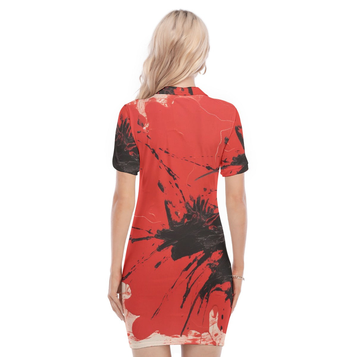 All-Over Print Women's Polo Collar Dress