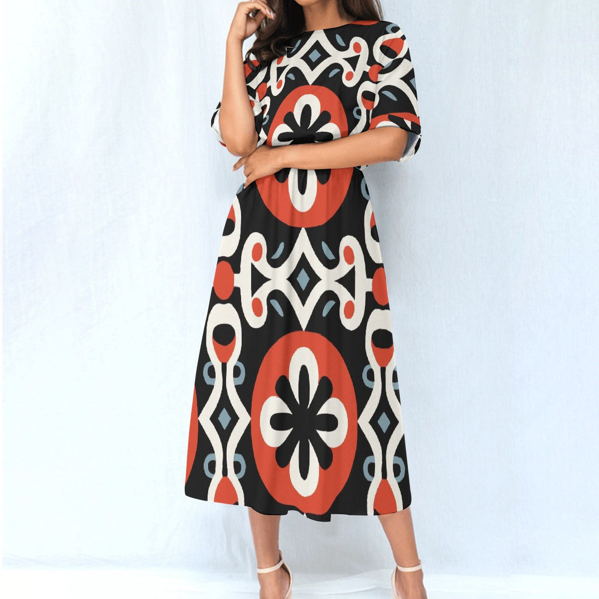 All-Over Print Women's Elastic Waist Dress