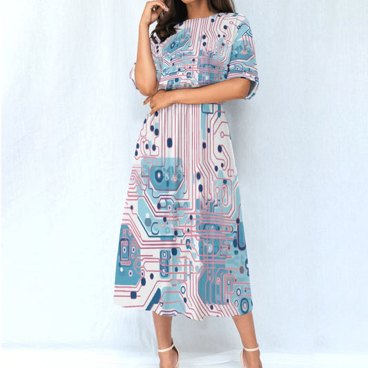 All-Over Print Women's Elastic Waist Dress