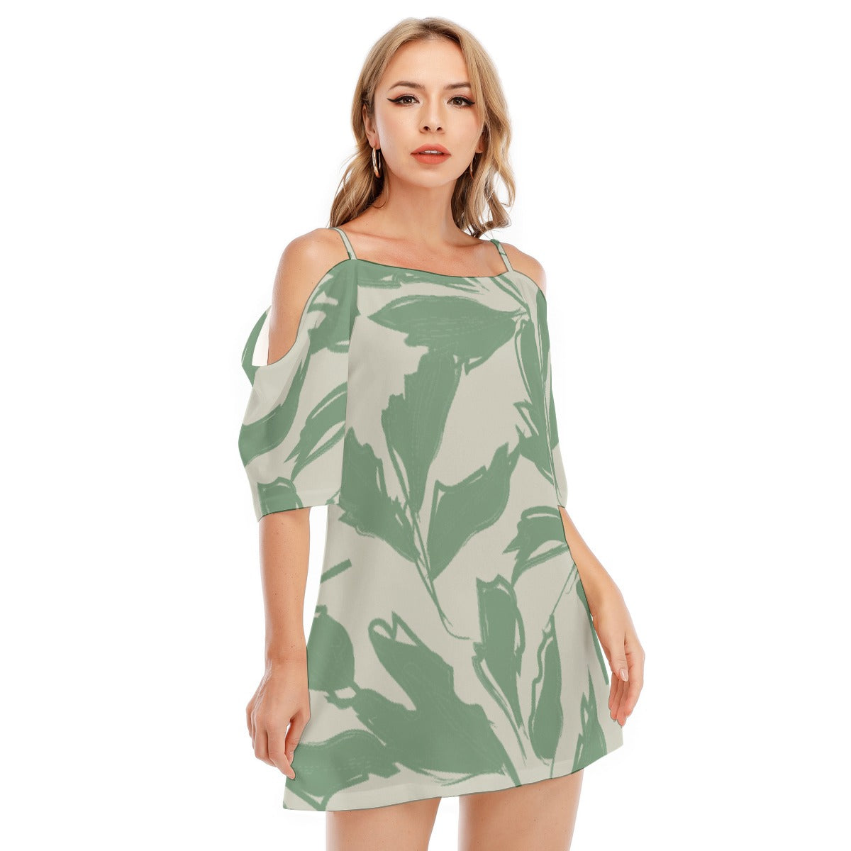 All-Over Print Women's Off-shoulder Cami Dress