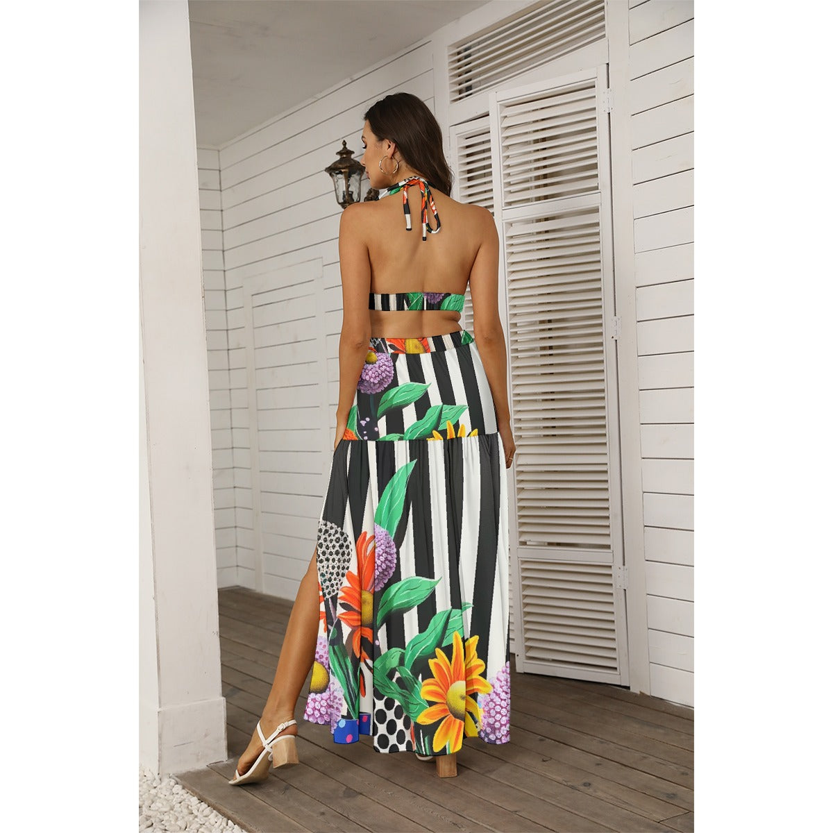 All-Over Print Women's Tie Back Wrap Dress