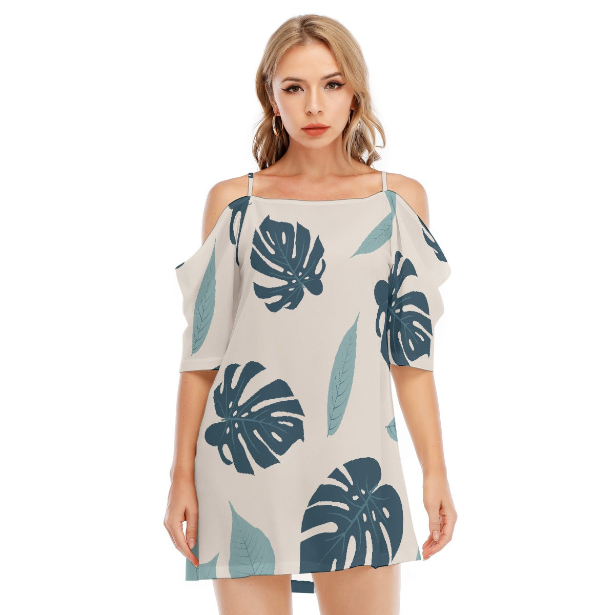 All-Over Print Women's Off-shoulder Cami Dress