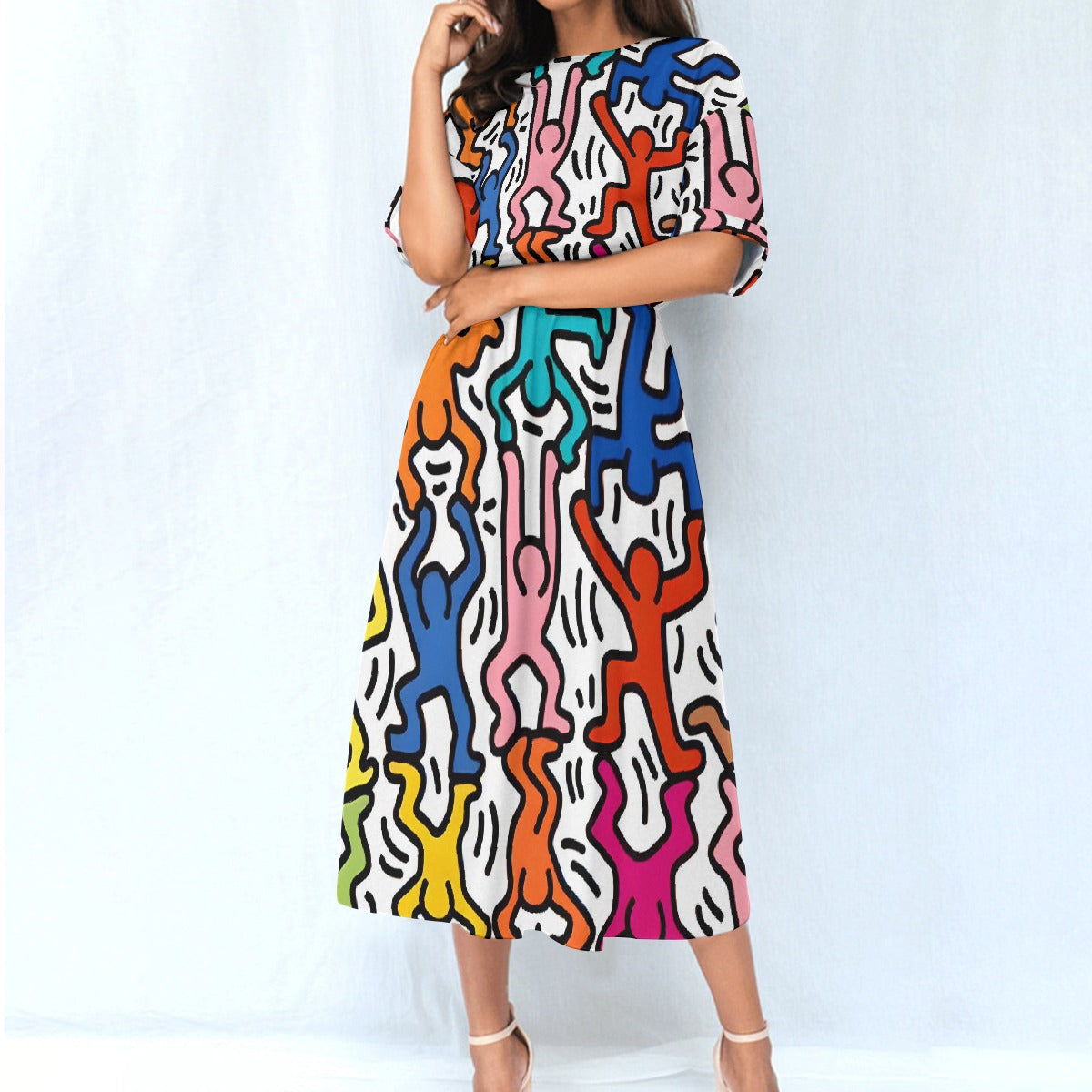 All-Over Print Women's Elastic Waist Dress