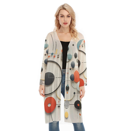 All- Over Print Women's Long Sleeve Mesh Cardigan