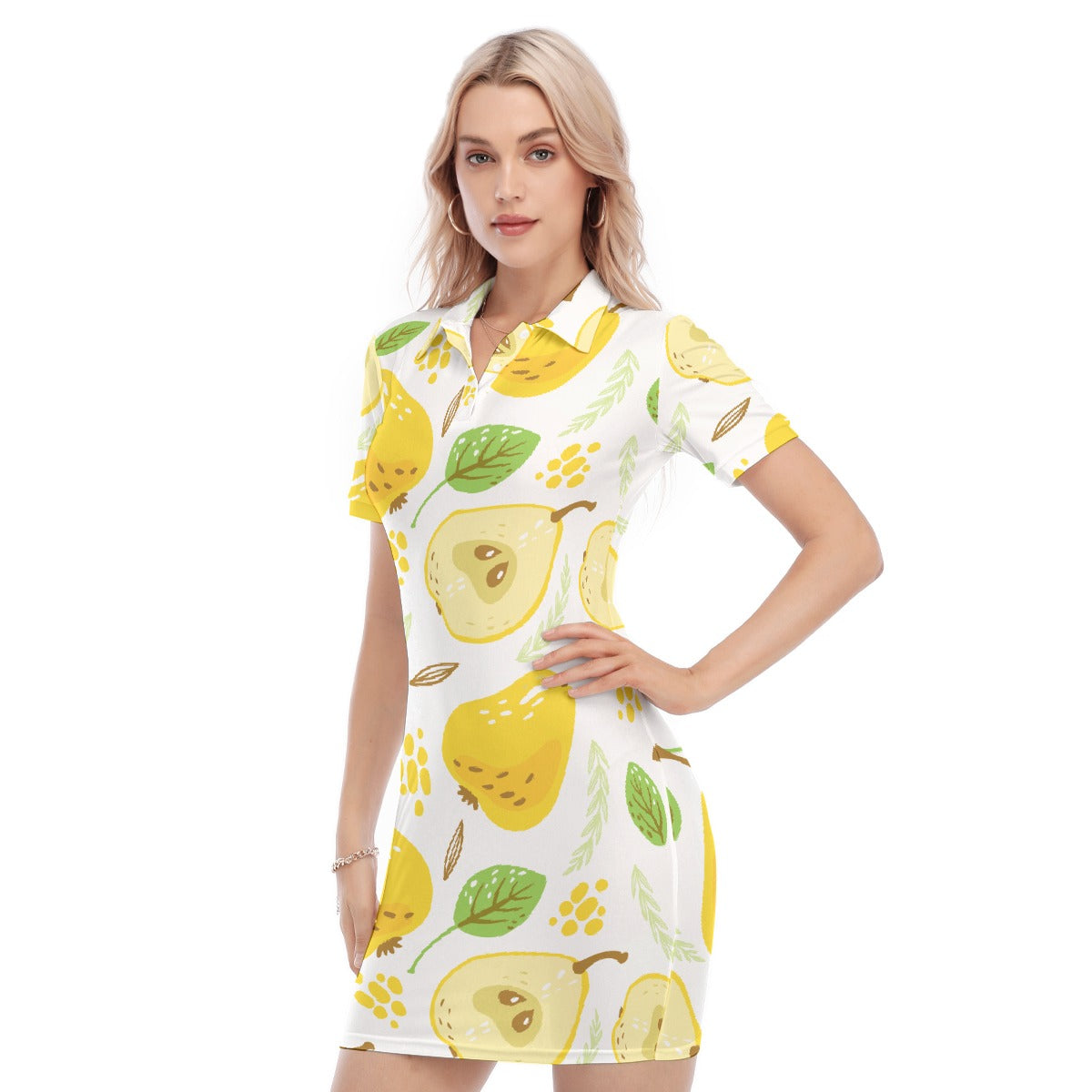 All-Over Print Women's Polo Collar Dress