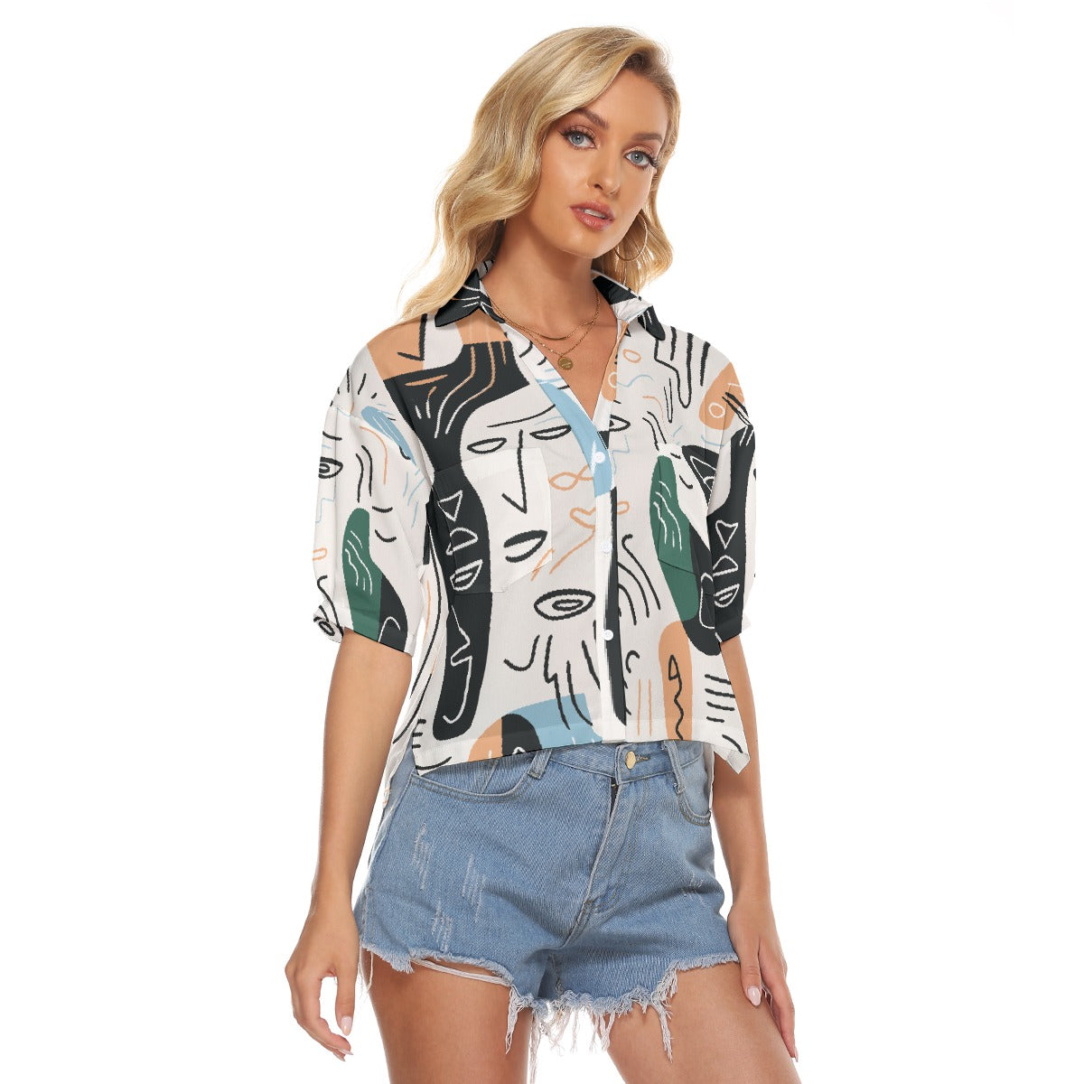 All-Over Print Women's V-neck Shirts