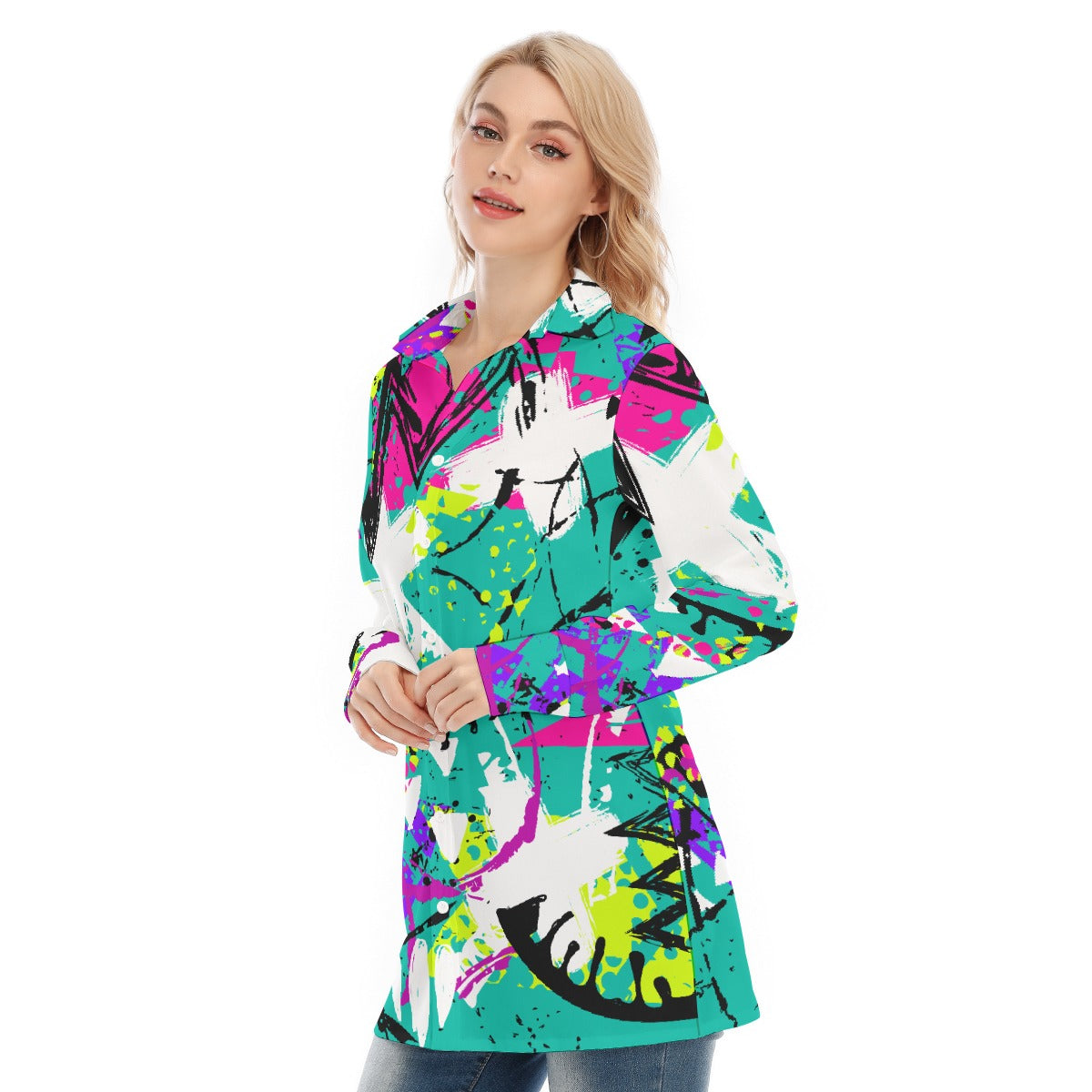 All-Over Print Women's Long Shirt