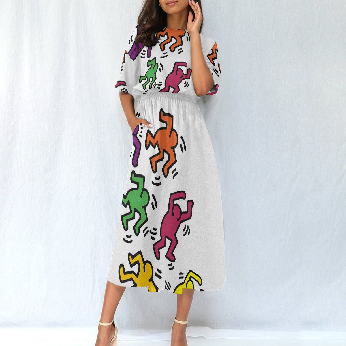 All-Over Print Women's Elastic Waist Dress