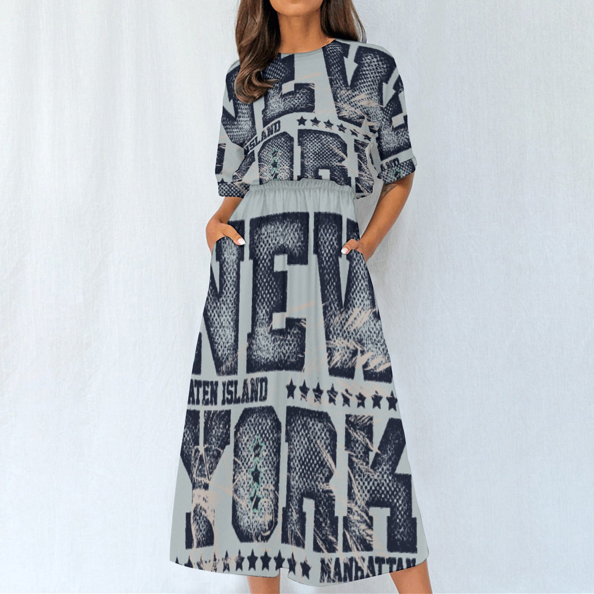 All-Over Print Women's Elastic Waist Dress