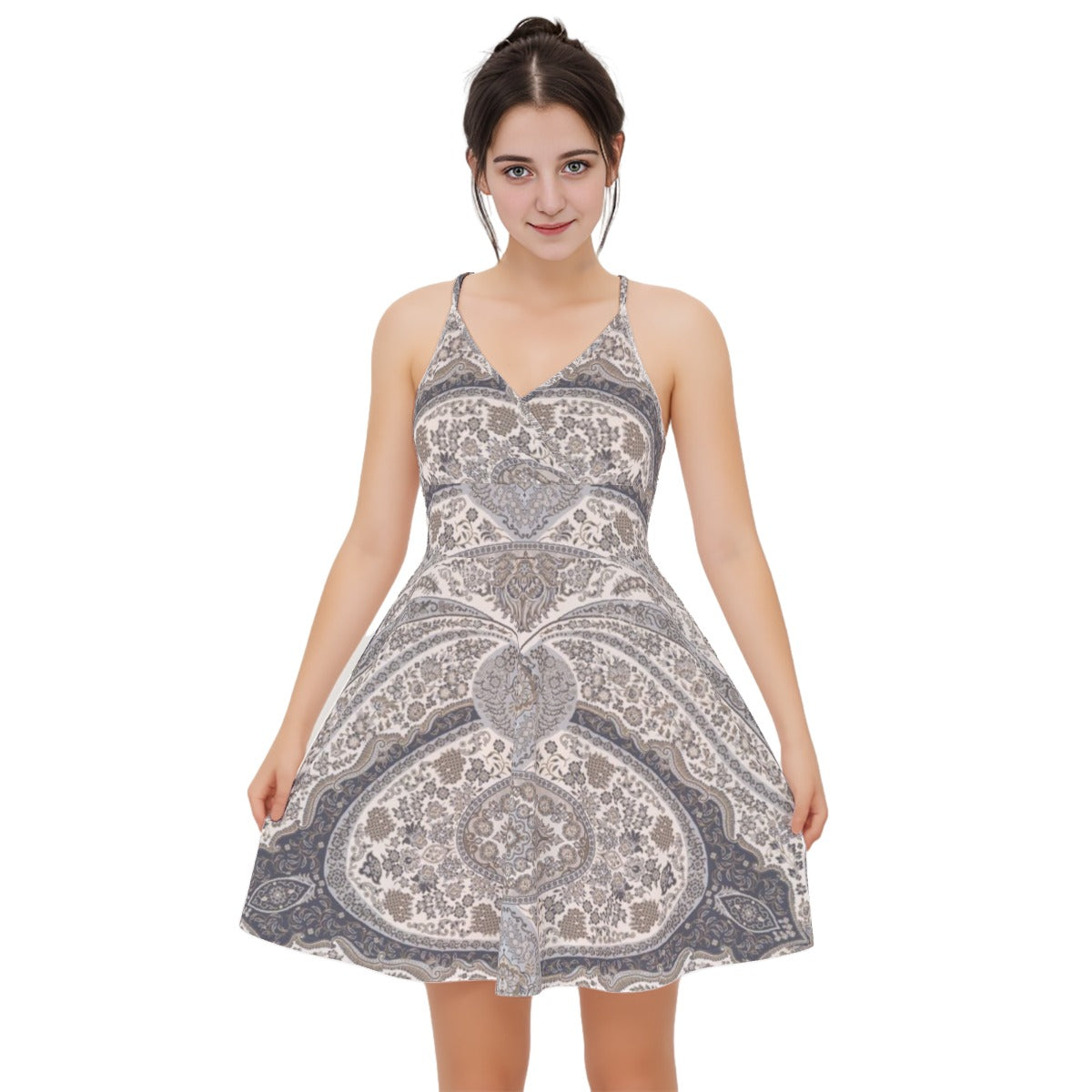 All-Over Print Women‘s Cross Cami Dress