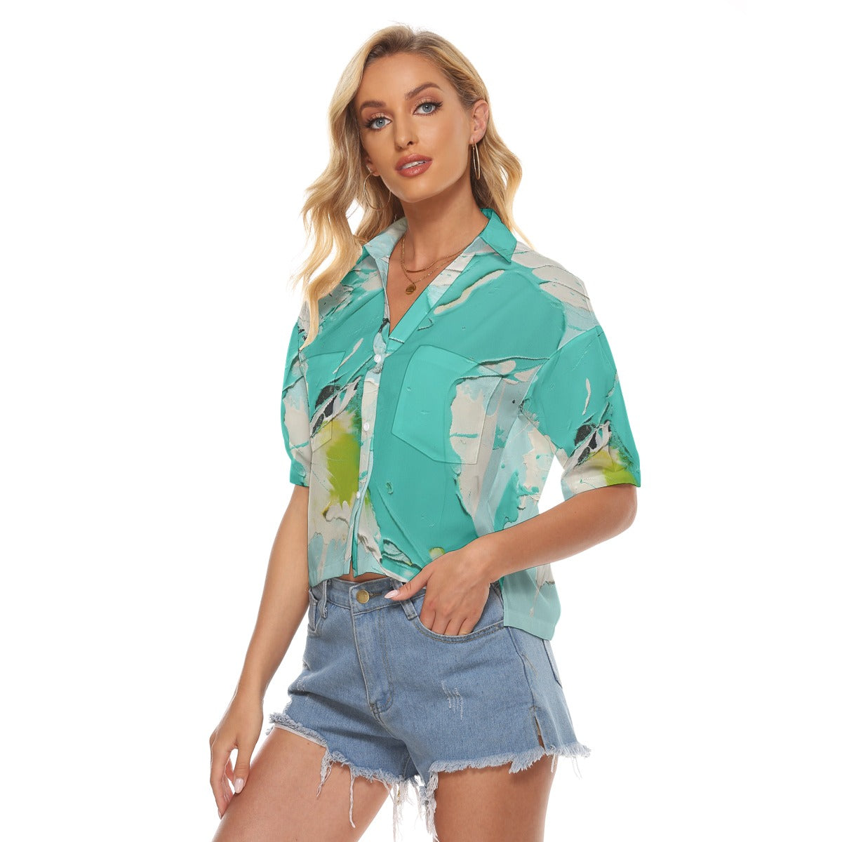 All-Over Print Women's V-neck Shirts