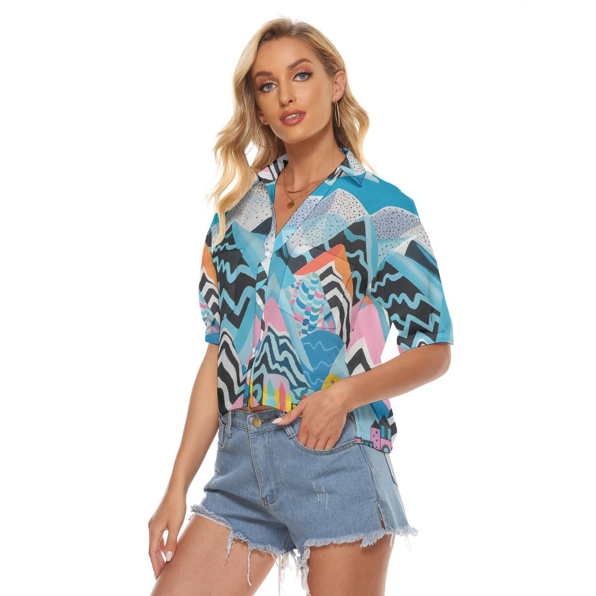 All-Over Print Women's V-neck Shirts