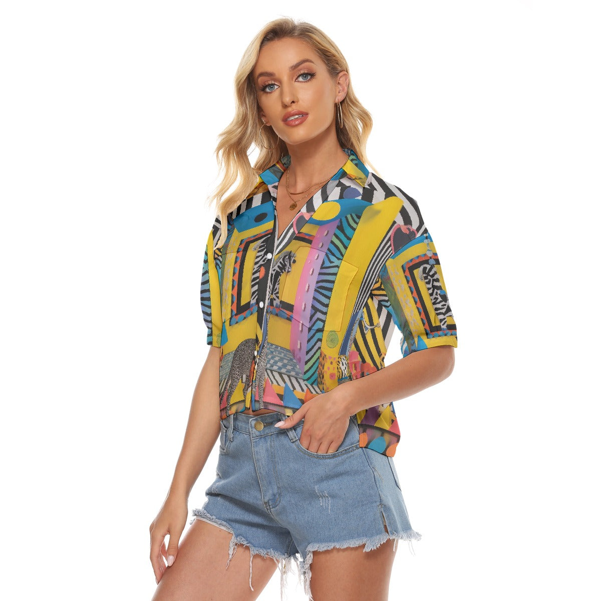 All-Over Print Women's V-neck Shirts