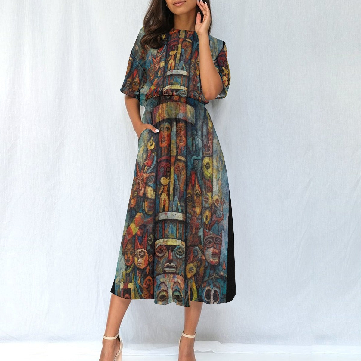 All-Over Print Women's Elastic Waist Dress