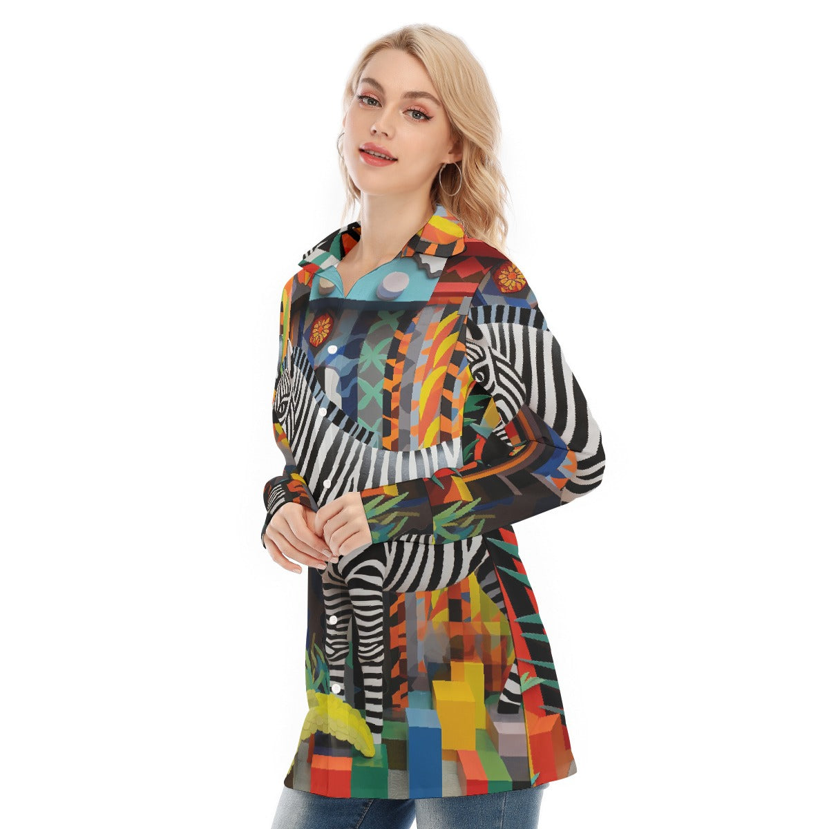 All-Over Print Women's Long Shirt