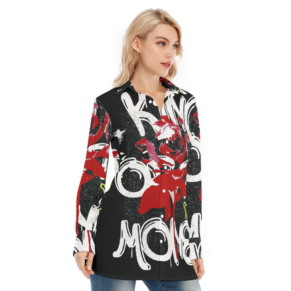 All-Over Print Women's Long Shirt