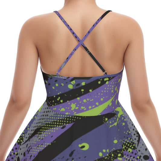 All-Over Print Women‘s Cross Cami Dress