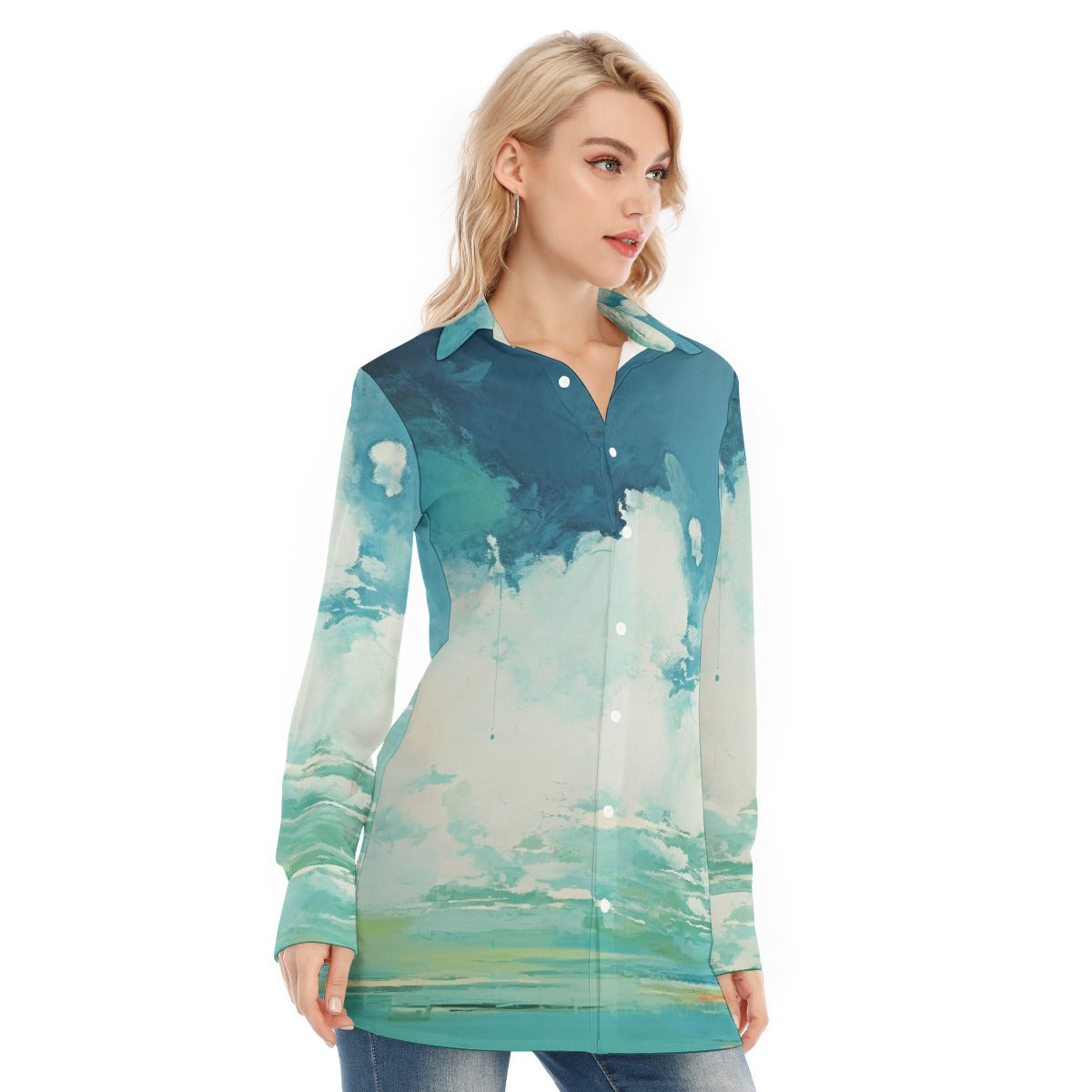 All-Over Print Women's Long Shirt