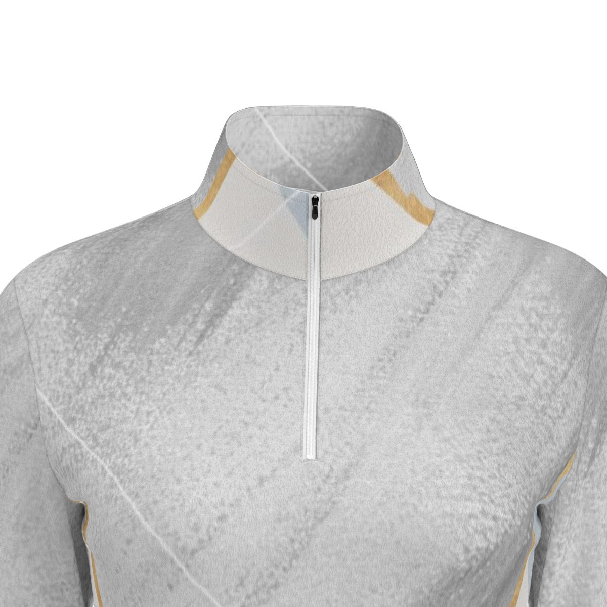 All-Over Print Women's Sports Collar Jersey With Long Sleeve