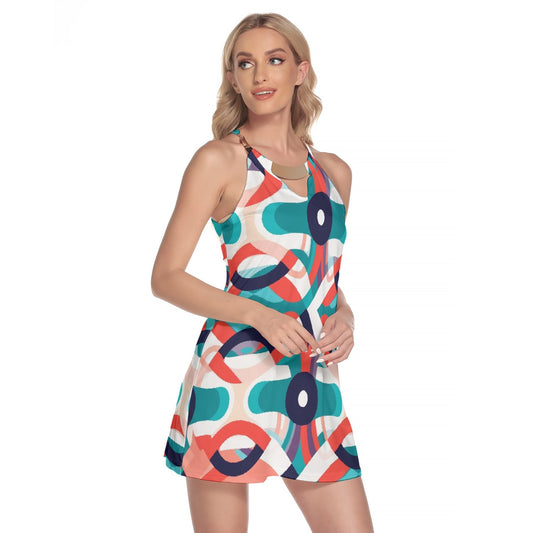 All-Over Print Women's Round Neck Above Knee Dress