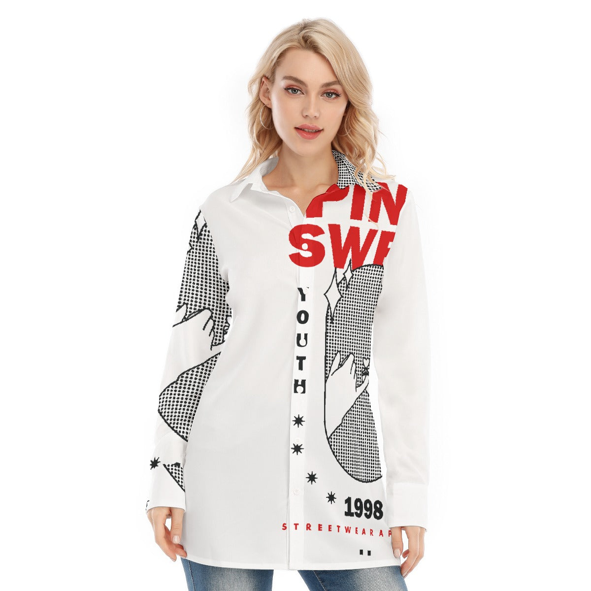 All-Over Print Women's Long Shirt