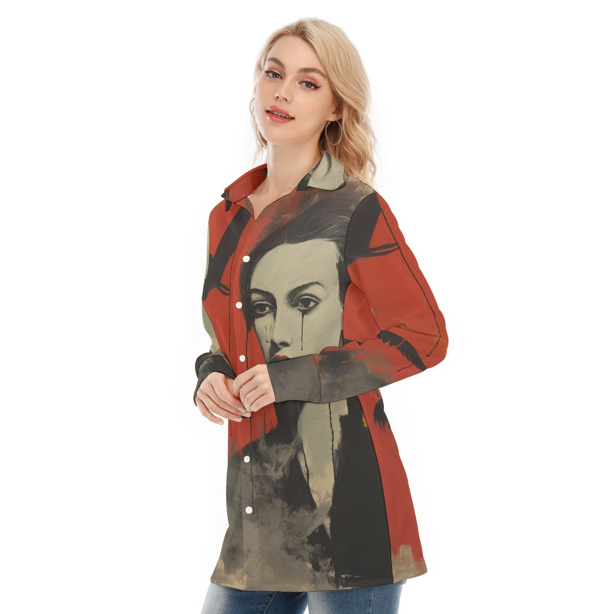 All-Over Print Women's Long Shirt